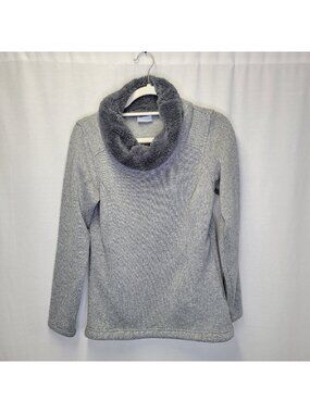 Columbia Women's Small Sweatshirt Pullover Gray Fleece Lined Cowl Neck